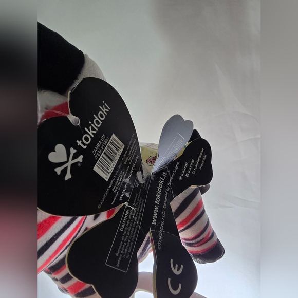 Tokidoki Unicorno Plush - ZAMBA (Small - 7.5 inch) - Red White Black Zebra - Picture 10 of 12